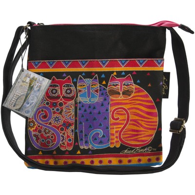 Laurel Burch Crossbody Purse Zipper Top 10''X10''-Feline Friends - LB776
