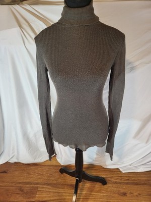 Jucca Size M Brown Sheer Cashmere Blend Ribbed Sweater