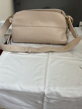NUOVA borsa a tracolla Anna Paola crema/latte pelle italiana scamosciata