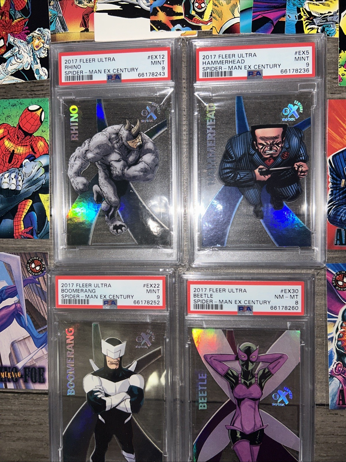 Marvel 2017 Fleer Ultra Spider-Man PSA graded Comic Trading Bonus Marvel cards view 4