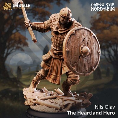 Human Axe Fighter Tabletop Miniature   Nils | Qumi