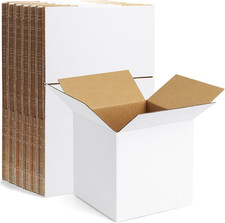 10 Pack 6x6x6 Inch Small Shipping Boxes White Corrugated Cardboard Boxes Mailer