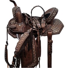 Leather Horse Saddle Western Barrel Racing Pleasure Tack Equestrian Trail Racer