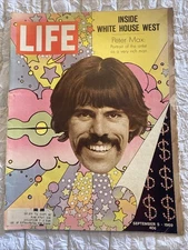 ORIGINAL 1969 COMPLETE LIFE MAGAZINE FEATURING PETER MAX ON THE FRONT COVER