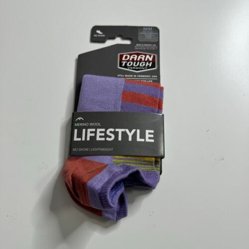 NWT DARN TOUGH Women's Beachcomber No Show Lightweight Lifestyle Sock Purple M
