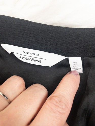 And Other Stories Womens Black Button Mini Skirt Size 0 Gossip Girl - Picture 5 of 6