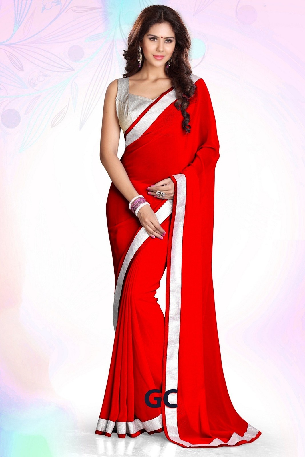 party wear saree plain
