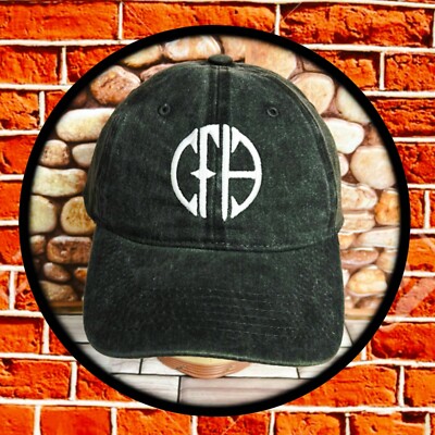 PANTERA ROCK BAND CFH LOGO  BLACK STONE WASH EMBROIDERED DAD HAT ADJUST. BACK