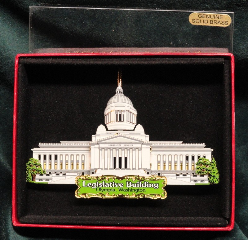 Nation's Treasures Olympia Washington Legislative Building Ornament Brass NIB