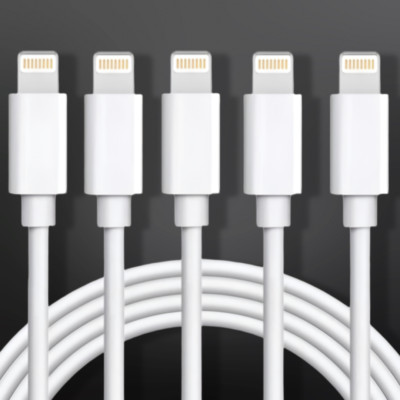 iPhone Charger Cable 5 Pack 6ft USB Fast Charging for iPhone iPad White