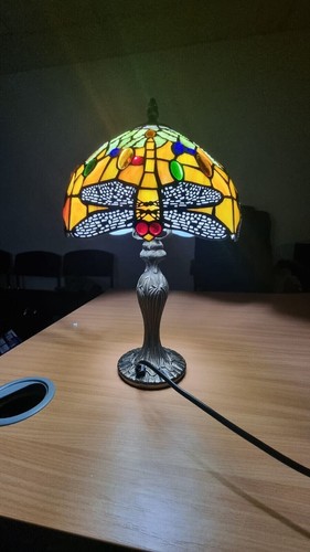 Tiffany Table Lamp Antique Handcrafted Bedside Light Desk Lamps Stained Glass - Picture 3 of 13
