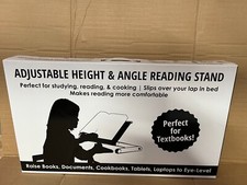 Adjustable Height and Angle Ergonomic Book Holder Reading Textbook Stand Silver