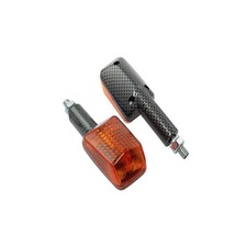 Bike It Motorcycle Long Stem Mini Indicators With Carbon Body And Amber Lens