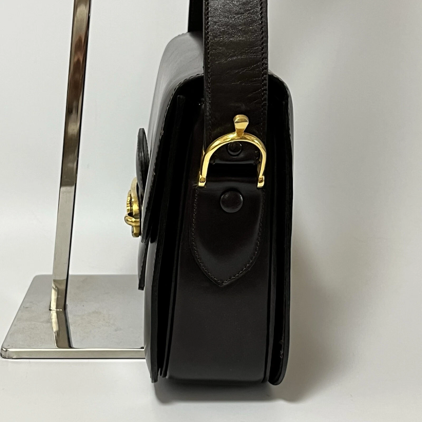 COACH Borsa a tracolla CELINE carrozza cavalli pelle marrone autentica dal Giappone #103