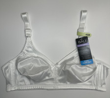 Bali Double Support Full-Figure Wireless Bra DF3820 White Size 40B Cool Comfort