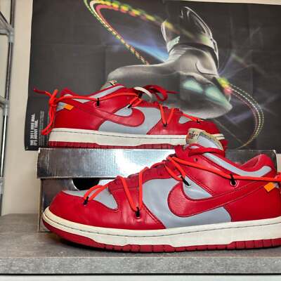 nike dunk low off white university red size 9.5