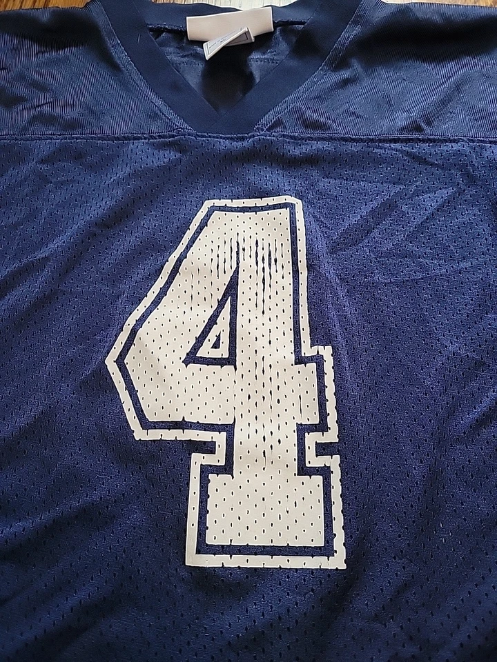 Camiseta deportiva azul de fútbol americano de la NFL Dak Prescott Dallas Cowboys juvenil talla XL Foto 3 de 4