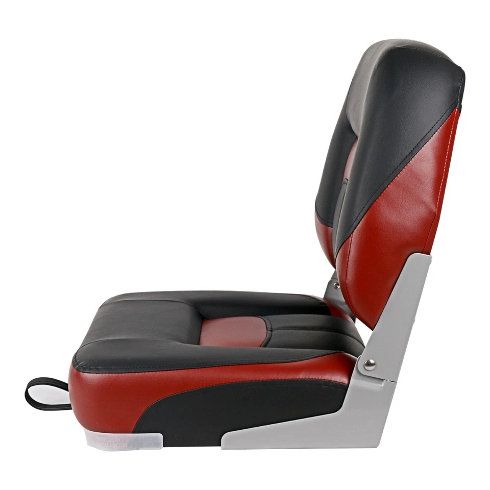 Leader Accessories Deluxe Low Back Fold-Down Fishing Boat Seat，Black/R (2 Seats) - Image 3 of 4