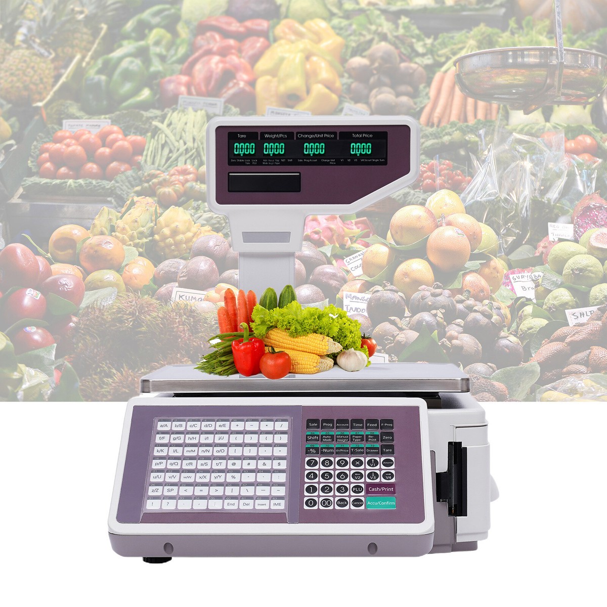 Commercial Digital Food Price Computing Scale 66lbs with Dual