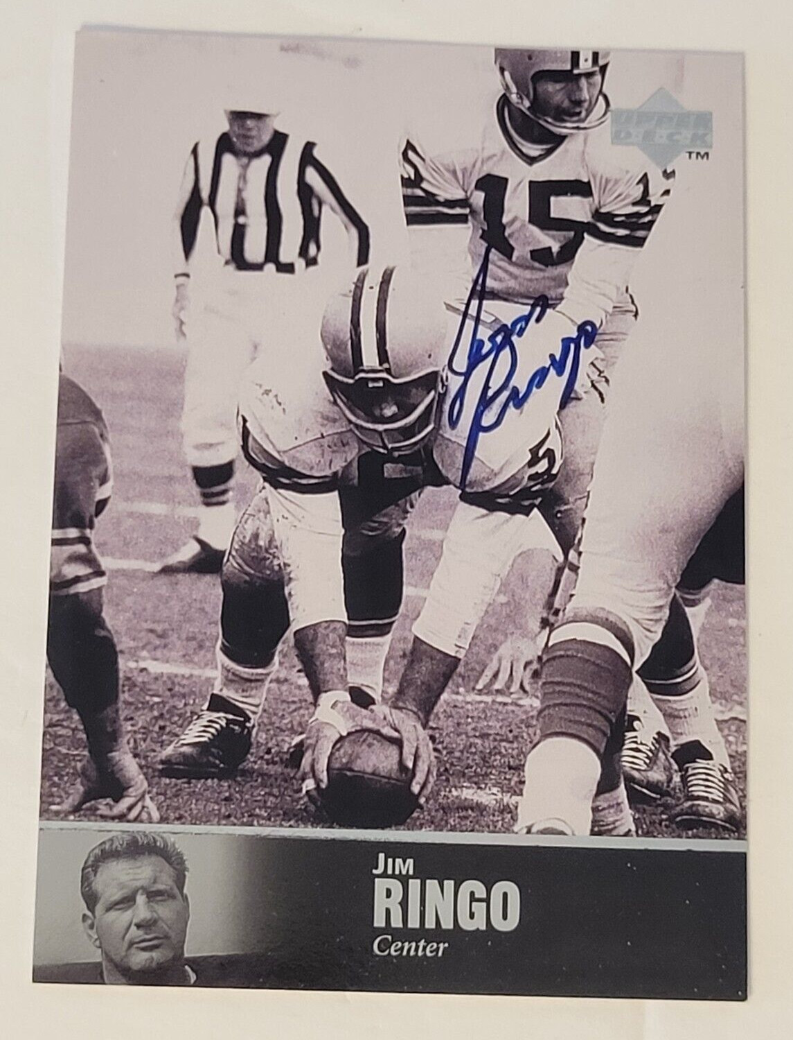 Jim Ringo 1997 Upper Deck Autographed Legends Card #AL-16 Green Bay Packers