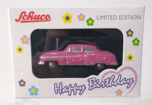 BNIB New Schuco Cadillac '54 'Happy Birthday' 2018 Boxed Diecast Model Pink