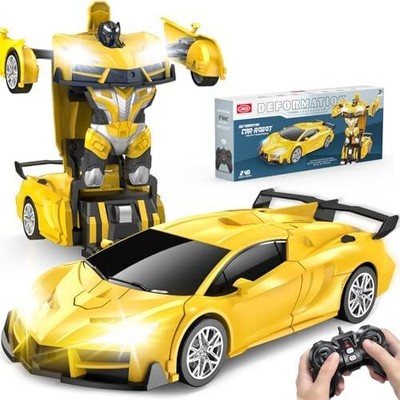 Remote Control Car，Transform Robot RC Cars with Cool LED Headlights, 2.4Ghz To