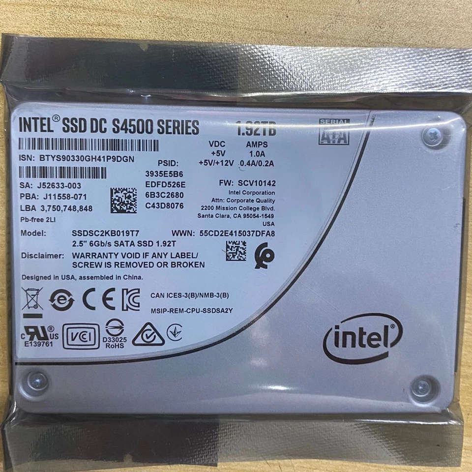 SSDSC2KB019T7 1.92TB Intel SSD S4500 DC Series 2.5" SATA III Solid State Drive - Image 2 of 2