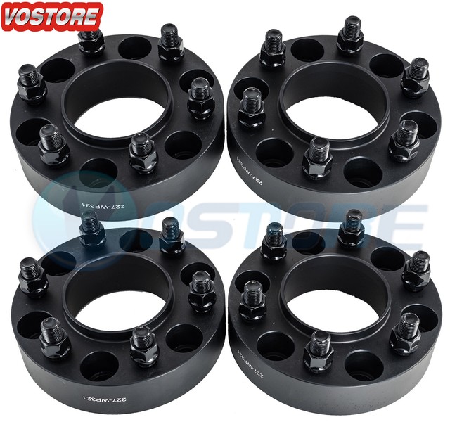 (4) 1.5" 6 Lug Hubcentric Black Wheel Spacers Adapter 6x135 for Ford