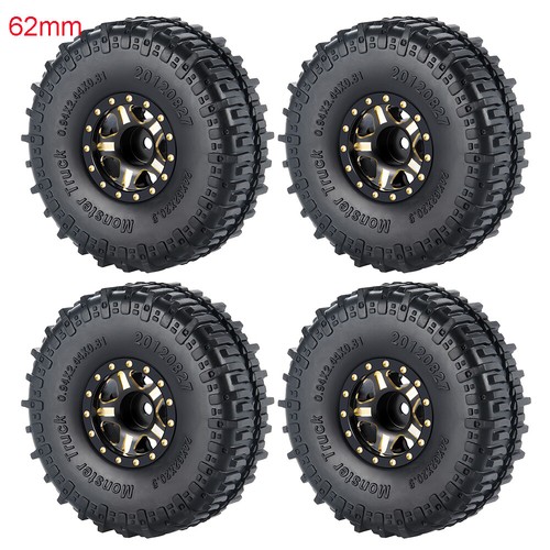 4Pcs Beadlock Wheel Rims w/ Rings & Tires for RC Crawler Car TRX4M Axial SCX24 - Picture 13 of 16