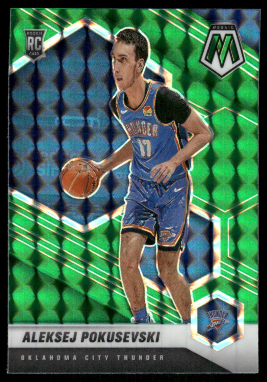 2020 Panini Mosaic #226 Aleksej Pokusevski Mosaic Green RC