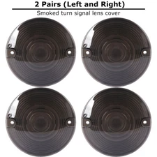 4x Smoked Turn Signal Light Lens Covers For Harley Touring Road Electra Glide