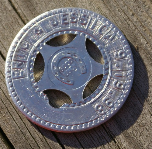 Custom Good Luck Metal Typer Coin Token with keychain - RARE GREYHOUND VERSION - Picture 4 of 4