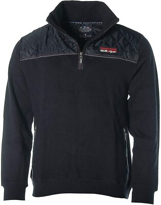 Kitaro Herren Sweatshirt Sweater Troyer-Kragen -Newport Harbor- (Navy, M) X5088