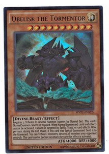 Obelisk the tormentor MVP1 Secret Rare Limited Edition Obelisk the tormentor MVP1 Secret Rare Limited Edition