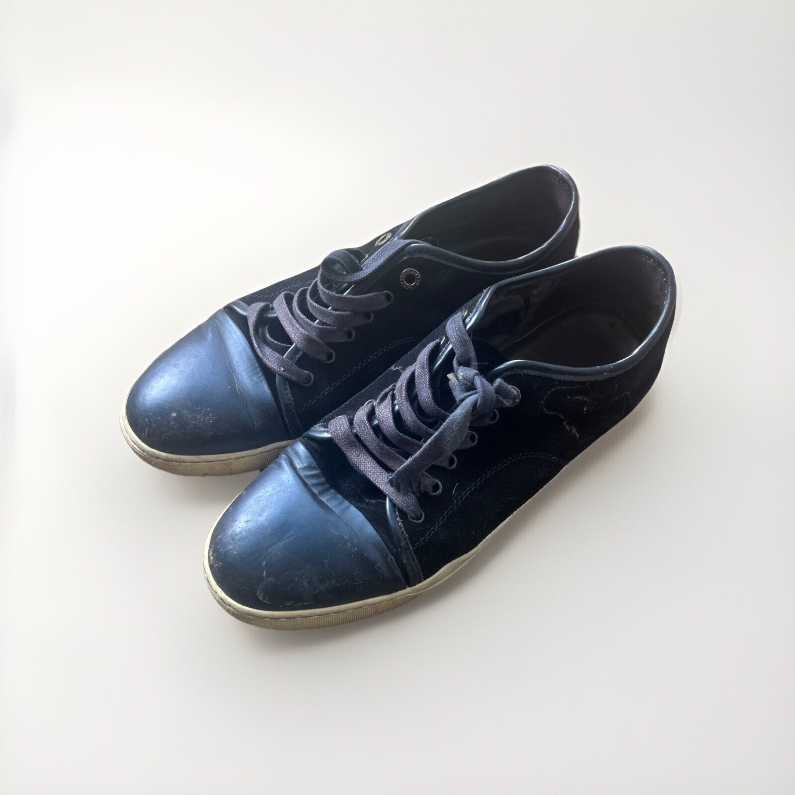 Lanvin Dbb1 Sneakers Suede Leather Navy  RRP 546$