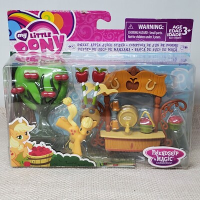 NIB My Little Pony Friendship is Magic Sweet Apple Juice Stand Apple Jack Figure