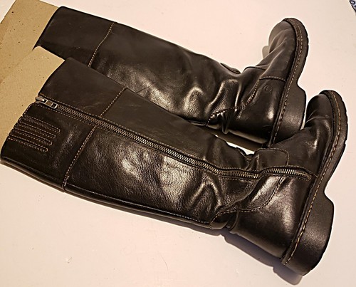 Vintage BORN Riding Boots Heavy Leather Motorcycle Knee High Womens 7 - Picture 5 of 10