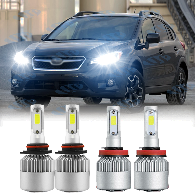 4x Front LED Headlight Bulbs Combo 6000K White For Subaru XV