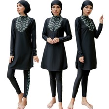 3pcs Modest Burkini Muslim Women Swimwear Swimsuit Islam Full Cover Costume Suit