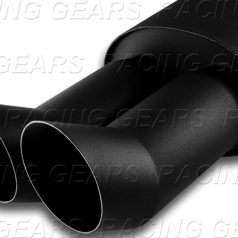 SILENCIADOR DE ESCAPE SOLDADURA 3" DOBLE ÁNGULO PUNTA INCLINADA INOXIDABLE T304 NEGRO ENTRADA 2.5" Foto 2 de 4