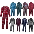 Mens Pyjamas Flannel Brush Cotton Warm PJ Pyjama Set PJS Sizes S-4XL Nightwear