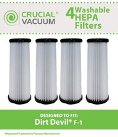 4 Dirt Devil F1 Hepa Filters; Long-life Washable, Reusable And Hepa Filtration, on sale 4 Dirt Devil F1 Hepa Filters; Long-life Washable, Reusable And Hepa Filtration, on sale