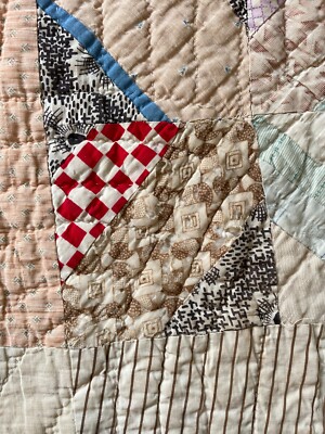 Vintage Antique Patchwork Crazy Quilt Calico Feedsack Hand