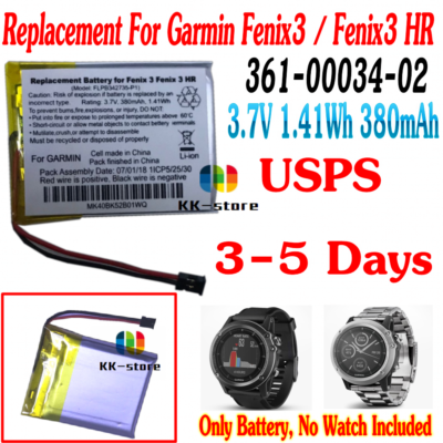 Real 380mAh Replacement Battery For Garmin Fenix3 / Fenix3 HR 361-00034-02  | eBay