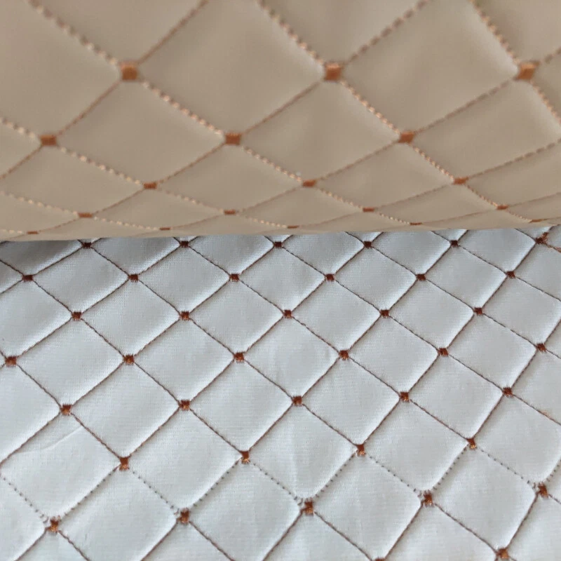 Dick Kunstleder Stoff Bestickt Schwamm Gesteppt Auto Innen Dach DIY Material - Bild 4 von 4