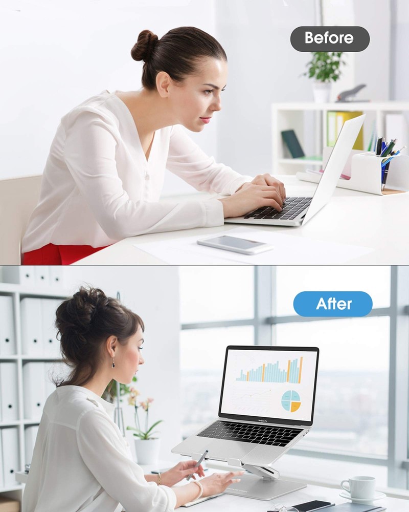 Adjustable Aluminum Laptop Stand Ergonomic Portable Computer Riser  
