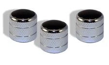 Knob Push on 6mm Chrome with Black Pearl Cap Set of 3 0811270CHBP-3P