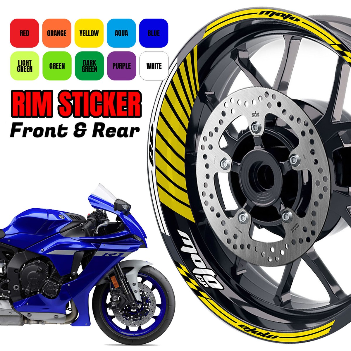 For Kawasaki Ninja 1000 SX 2011-2019 17 18 19 blue Wheel Stickers