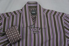 Hugo Boss Button Front Sport Shirt w/ Contrasting Flip Cuffs. Men's Size S, EUC