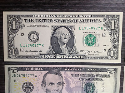 UNC Set Mint Lucky 777 US Notes Rare American Collection $100 $50